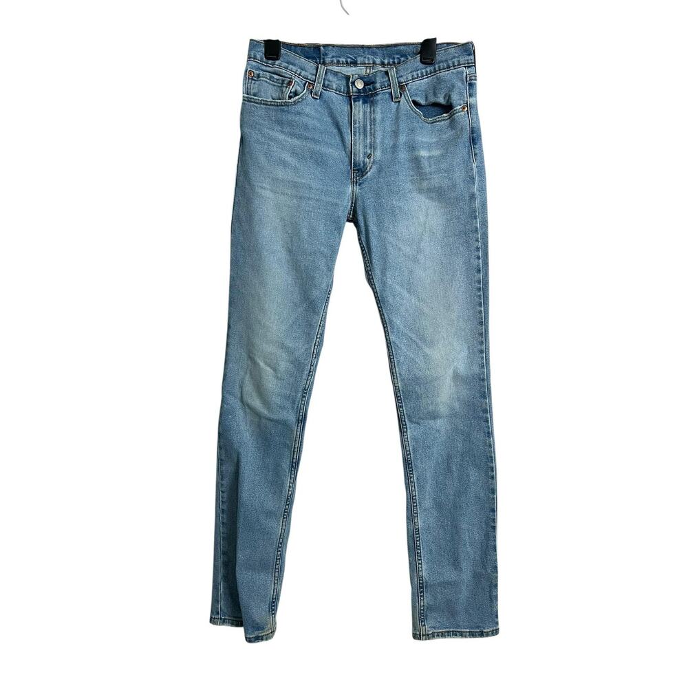 Levi's 511 Slim Straight Jeans Mens 32x34 Blue Light Wash Stretch Denim Grunge